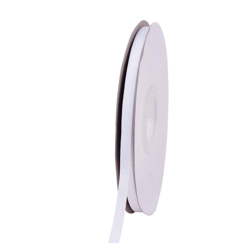 Ribest 1/4 inch White Double Face Satin Ribbon 50 Yards Per Roll for Bouquet Gift Wrapping Hair Accessories Wedding Birthday - Image 2